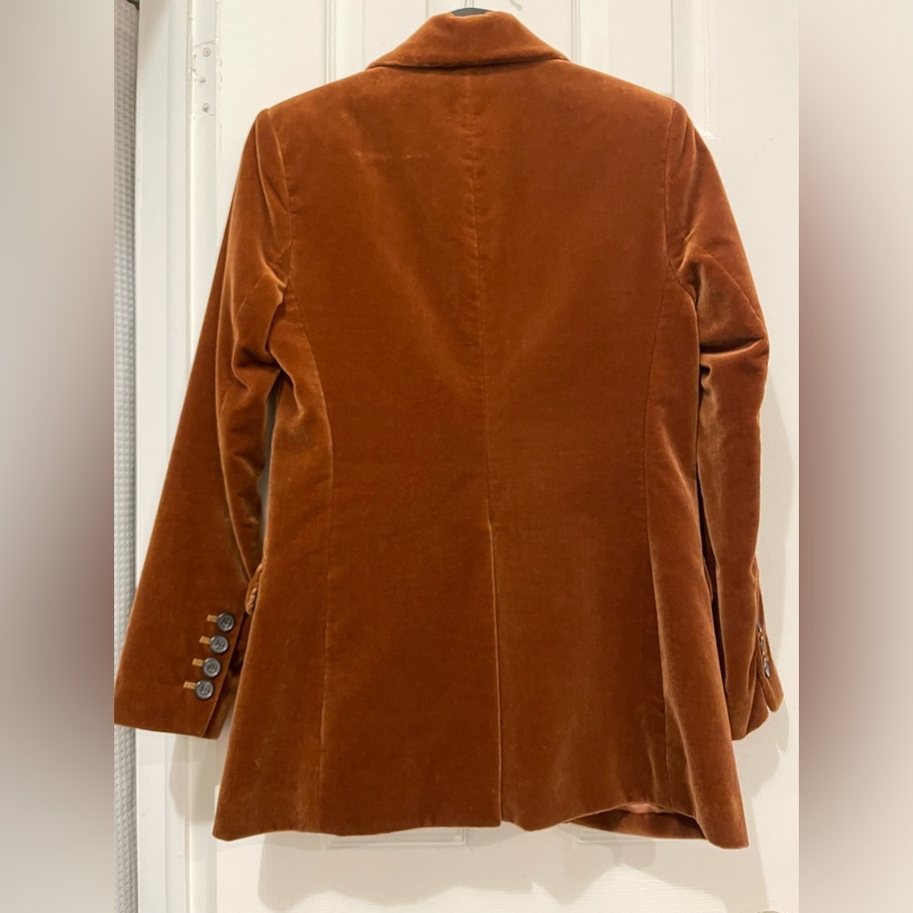 Nili Lotan Brown Marshall Velvet Blazer Tailored Suit Jacket - Picture 5 of 6